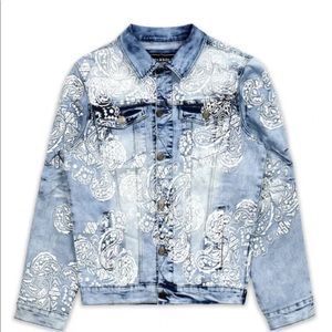 Paisley embroidered denim jacket